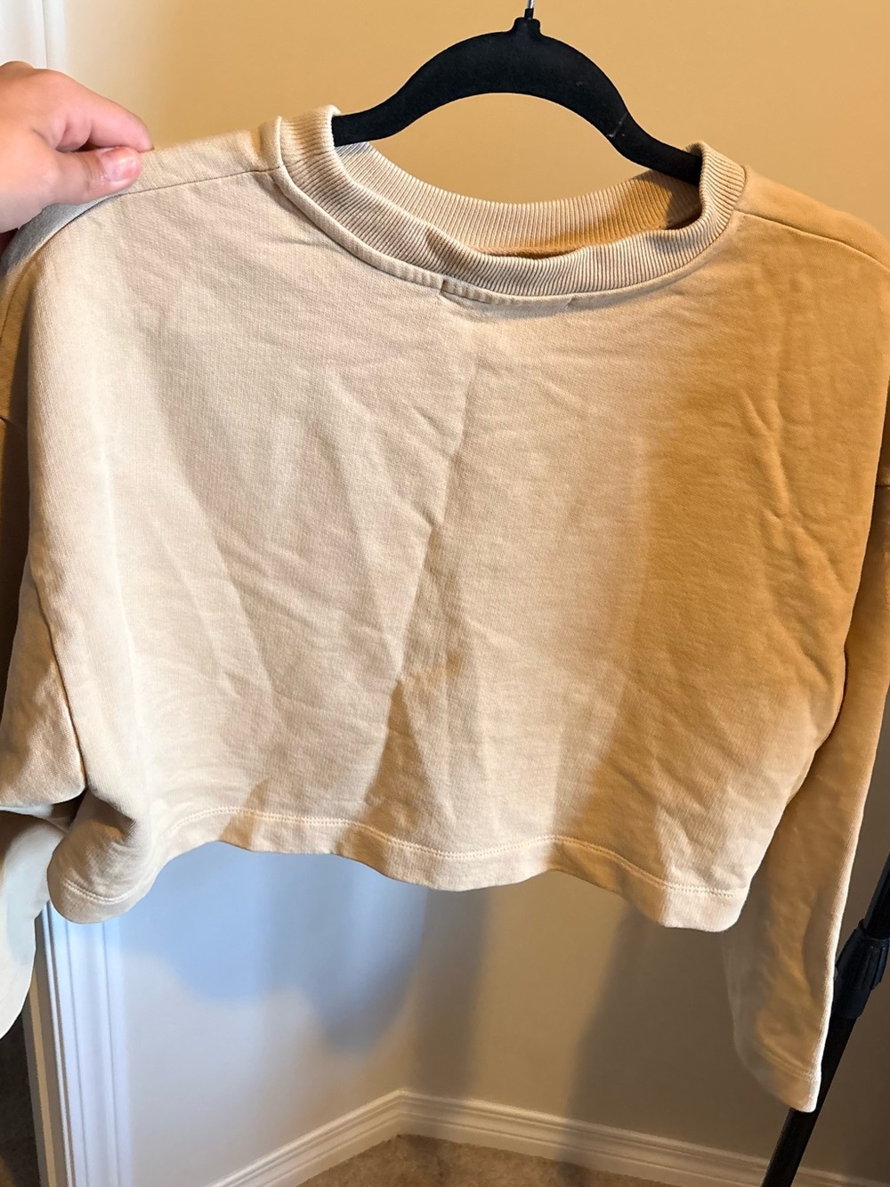 OAK + FORT Cropped Crewneck Sweatshirt - Sand